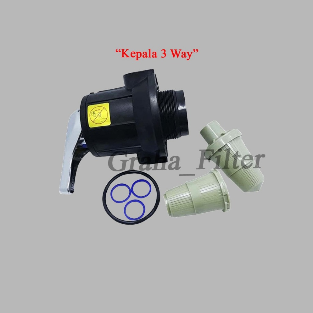 FRP Head three way valve | Kepala tabung FRP 3way valve / kepala frp 1054 head valve manual 3 way