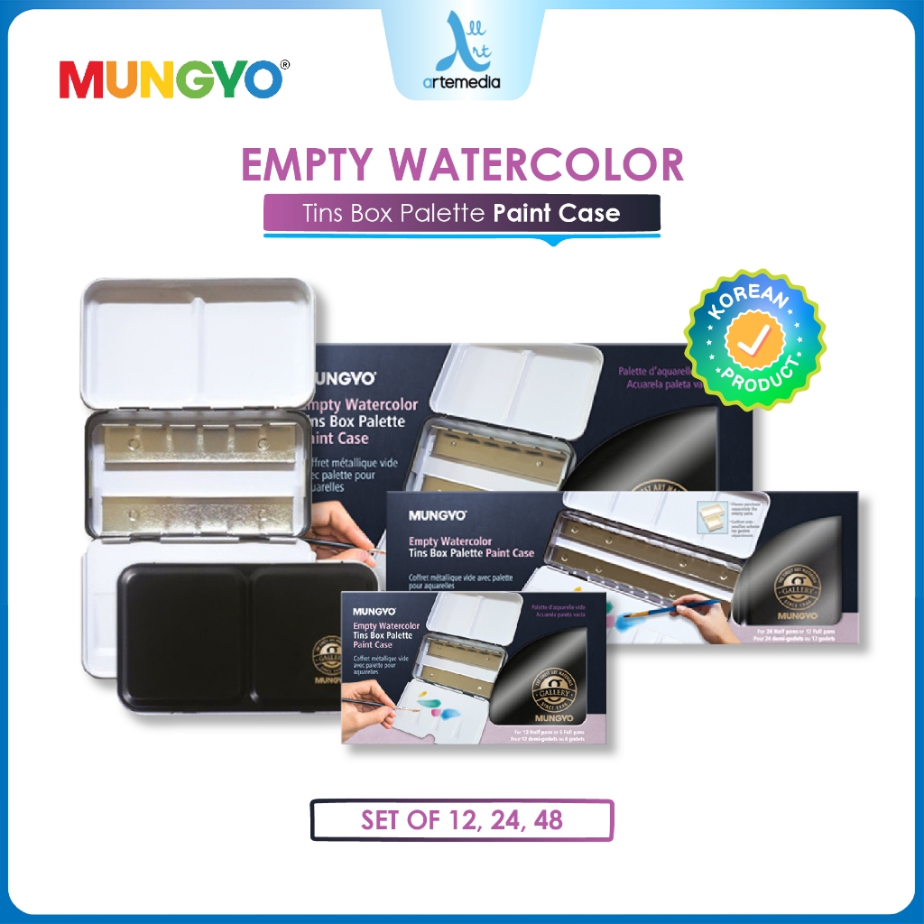 

Mungyo Empty Watercolor Tin Metal Palette Paint Case