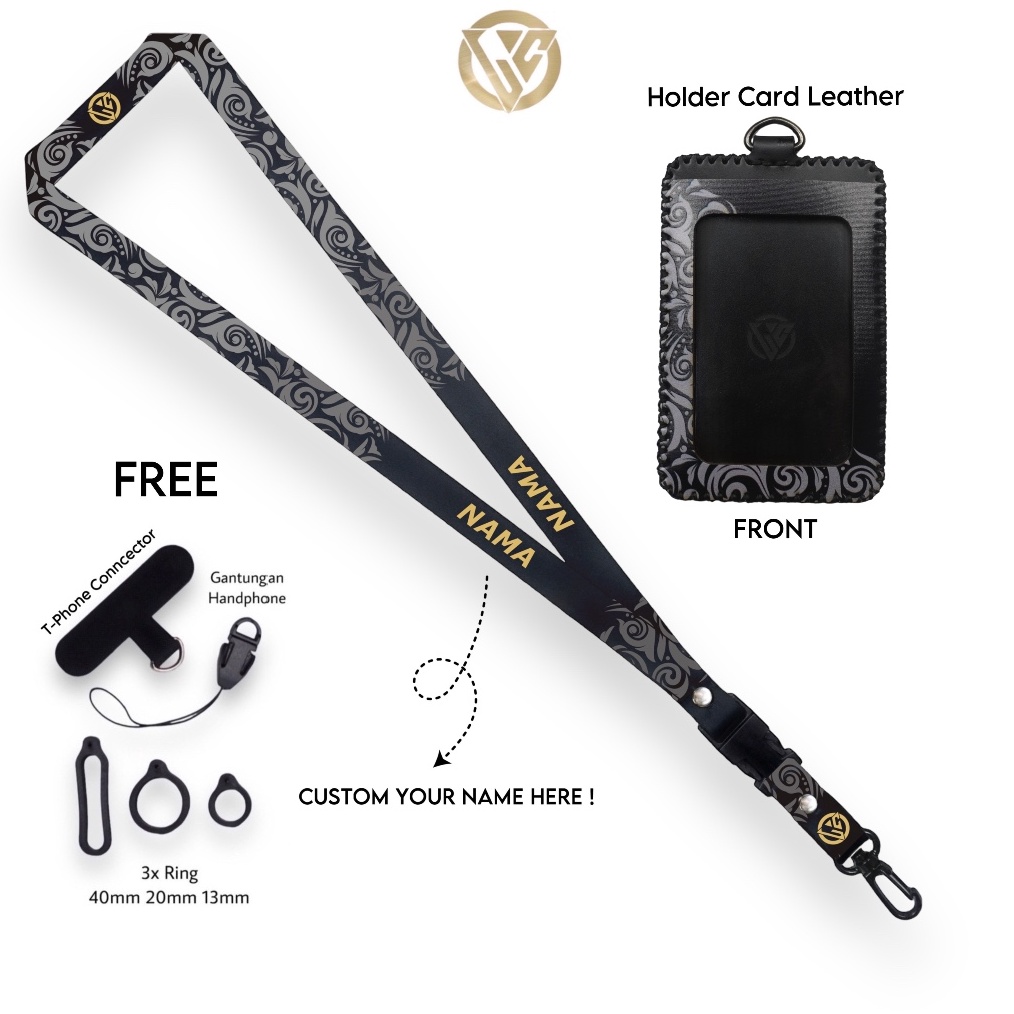 

Lanyard Craft SE Batik Series Holder ID Card Kulit Printing Grafir KODE X4G7