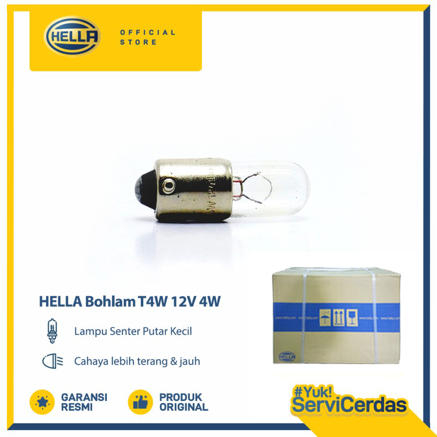 Bohlam Lampu Mobil HELLA T4W 12V 4W (DUS) - Lampu Senter