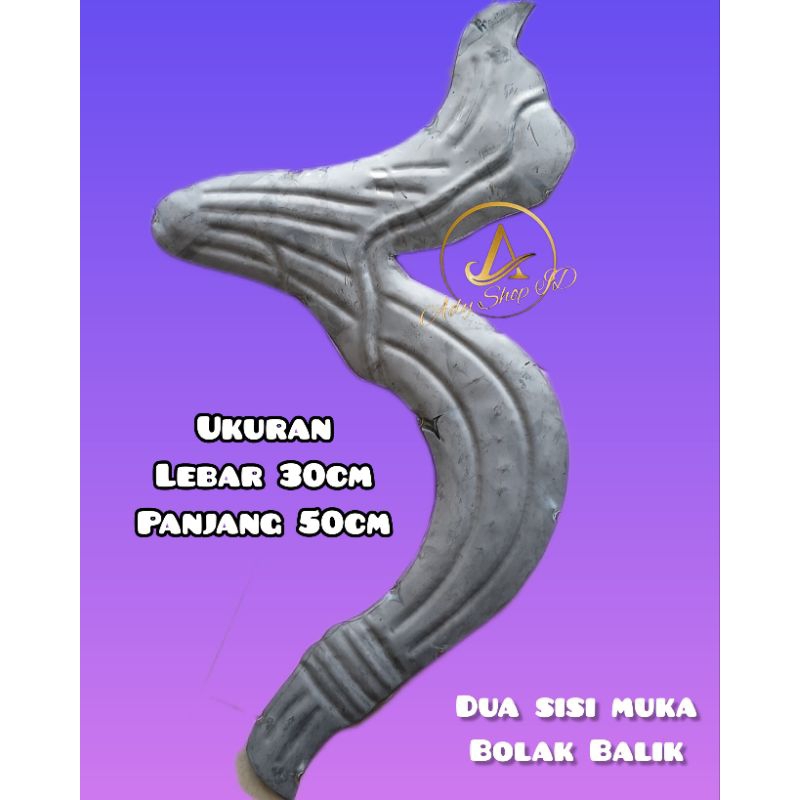 Ornamen pagar besi balkon motif tirai ukuran 30x50cm dua muka bahan besi plat