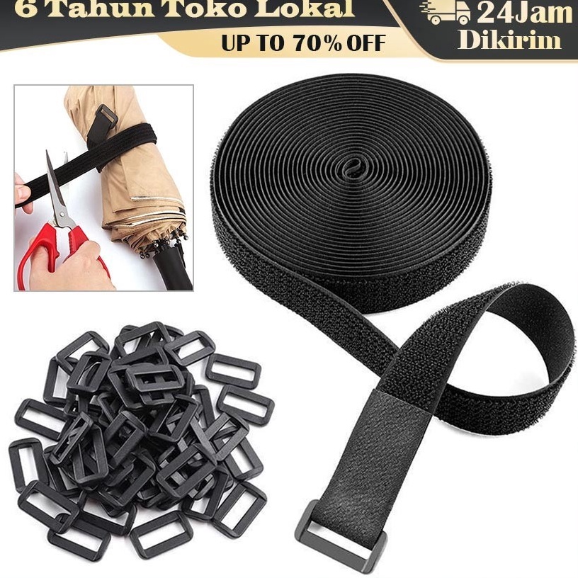 

5M1M Velcro Cable Tie Organizer Velcro Strap Cable Pengikat Kabel Berperekat KODE S4D7