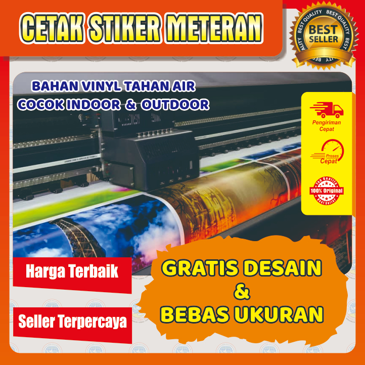 

CETAK STIKER CUSTOME METERAN MURAH (GRATIS DESAIN)