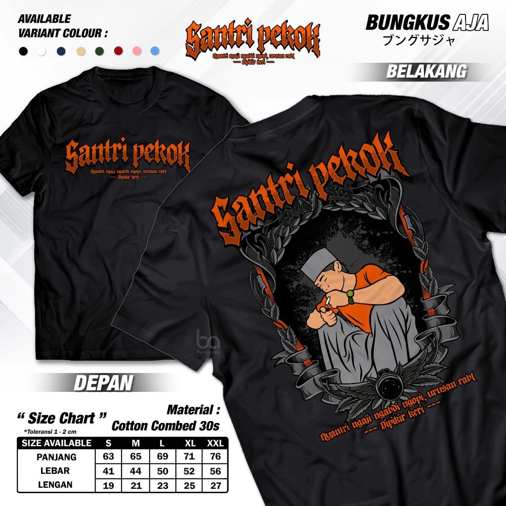 Kaos Santri Pekok Nyantri Ngaji Ngabdi Ngopi Baju Kata Kata Santri Salafy Keren Syekhermania Dekenga