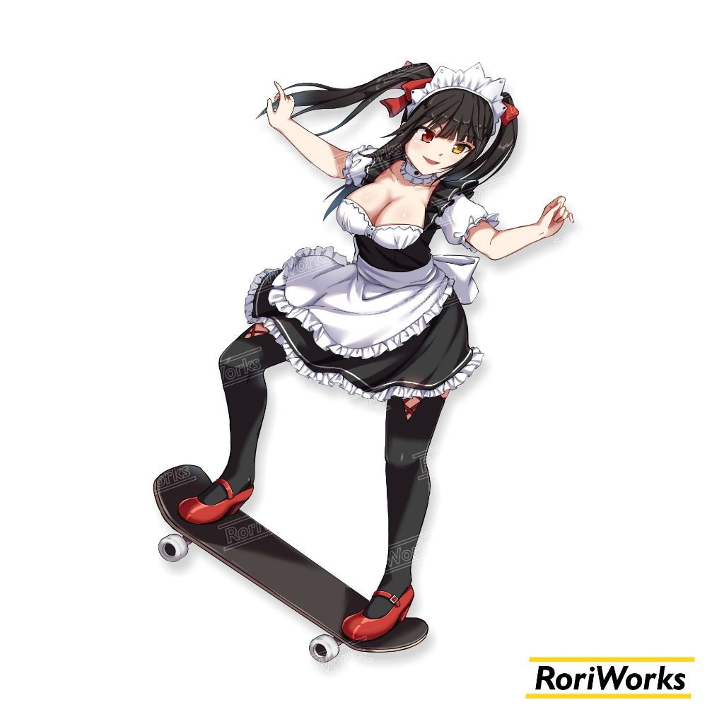 

Stiker Kiss cut - Kurumi Tokisaki | Date A Live | Maid on Skate
