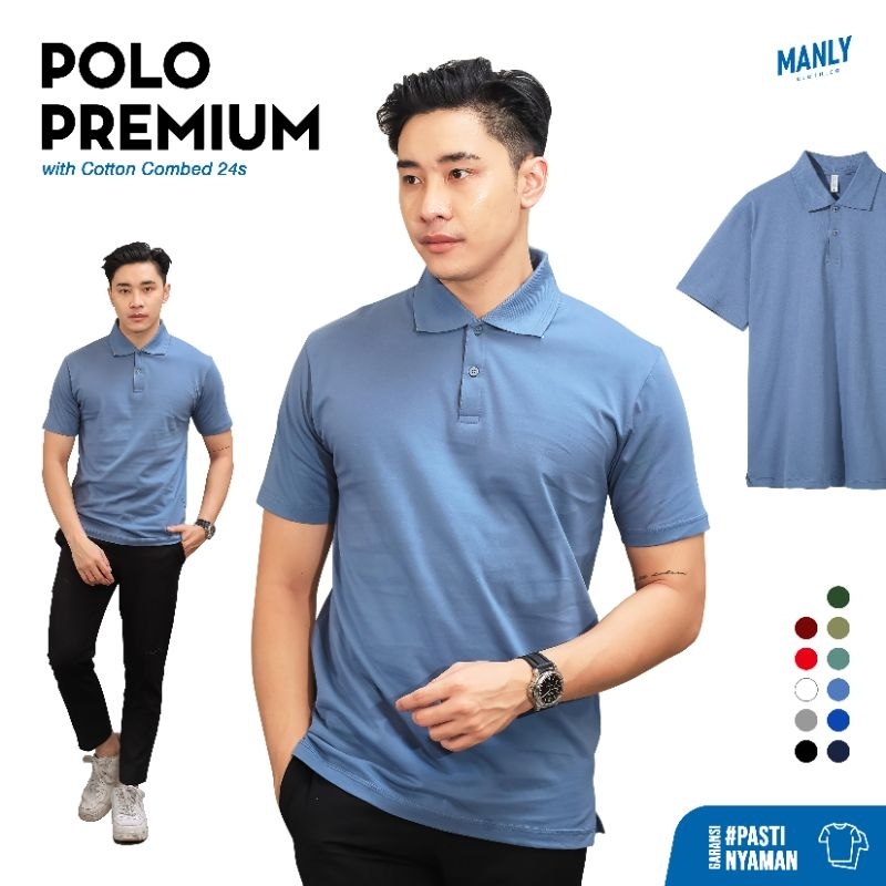 MANLY Kaos Kerah Premium Polo Shirt Pria
