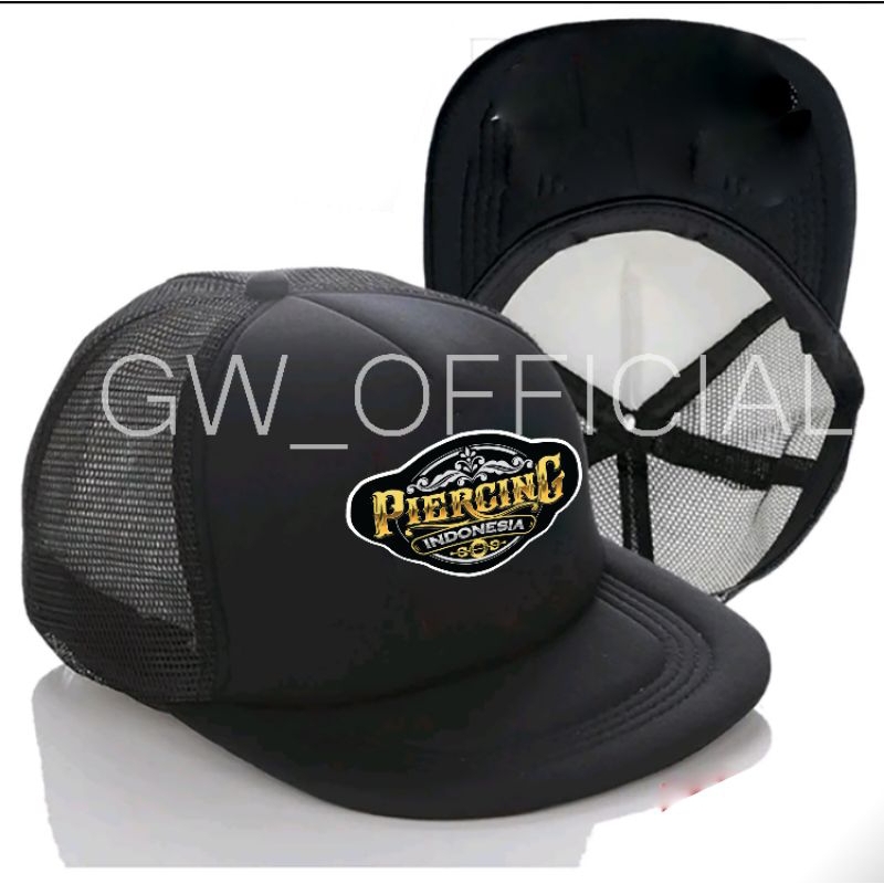 Topi Trucker Hat Snapback jaring Piercing Indonesia / topi Tattoo Earplug