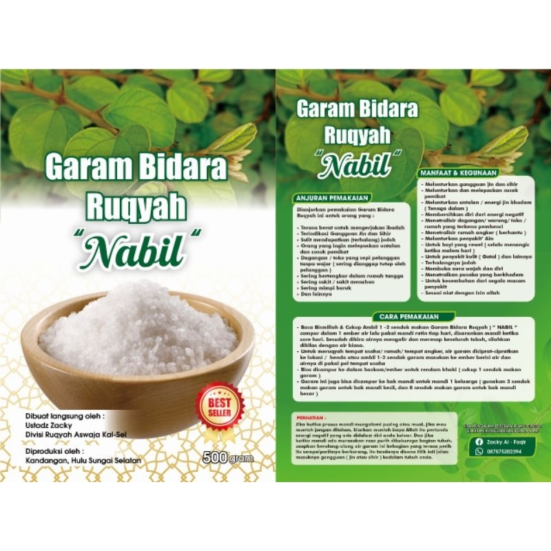 

GARAM BIDARA RUQYAH NABIL 500 gram (MURAH) ampuh pemusnah Jin & sihir pada diri, rumah dan tempat usaha/toko/warung/dagangan