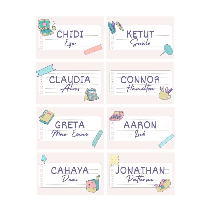 

sticker nama custom