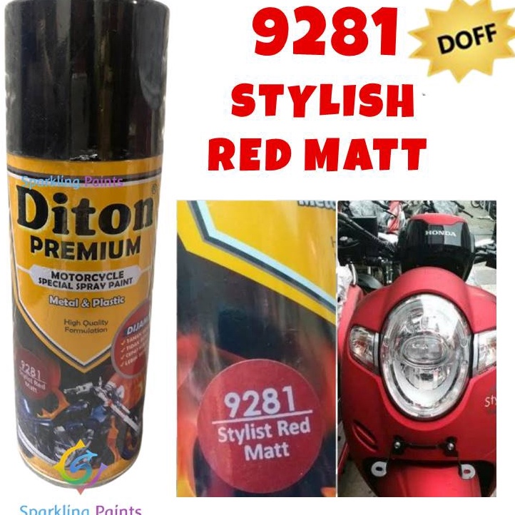 KODE N78F Pilox Diton Premium Stylist Red Matt H9281 Merah Doff 9281 Honda Scoopy PCX 4ml Cat Pilok 