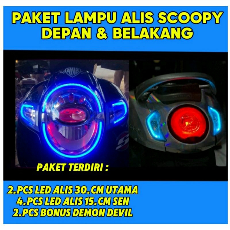 Lampu Alis Scoopy Paketan Demon Devil Eyes No Bintik