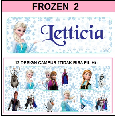 

STIKER STICKER LABEL NAMA WATERPROOF BASIC: FROZEN 2