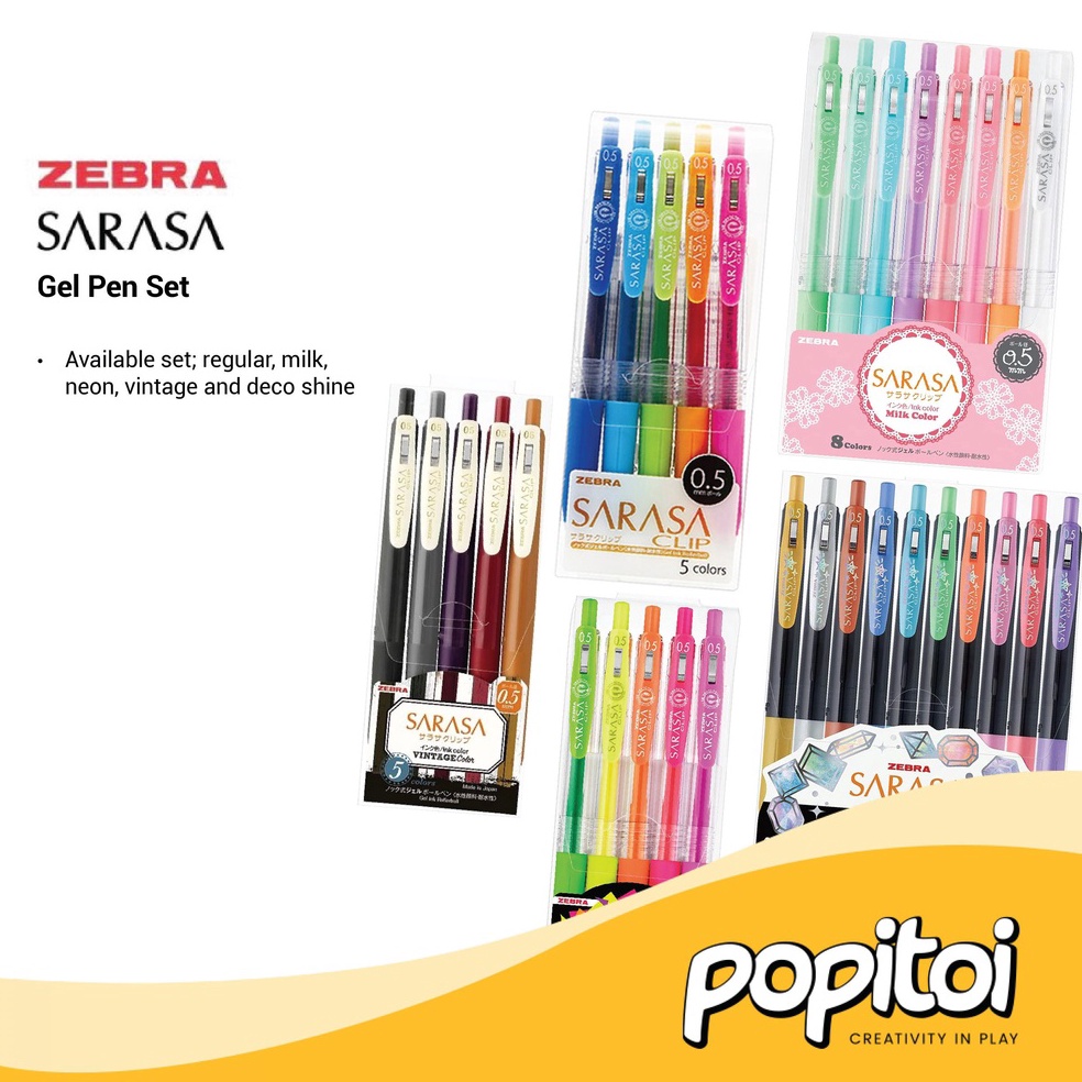 

Zebra Sarasa Gel Pen Set Pulpen Warna Warni KODE N1M7
