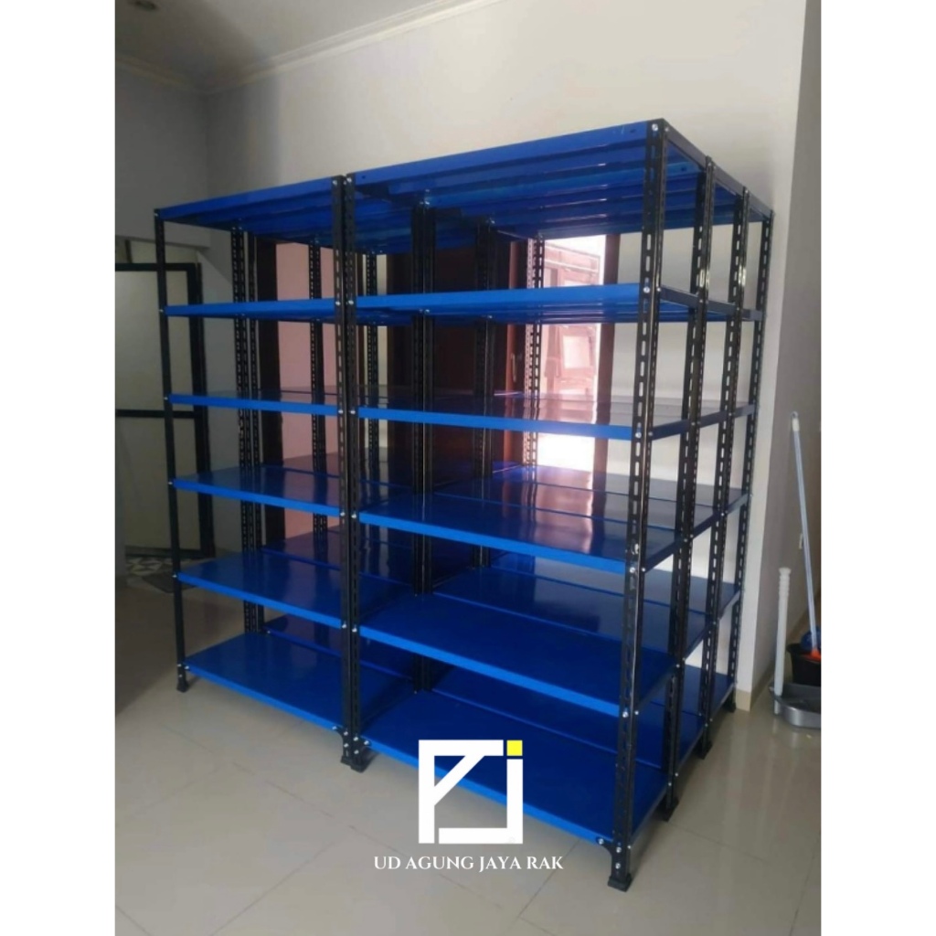 Rak Besi Siku 6 Susun 100 x 40 x 200 cm RAK Gudang Toko Minimarket Kantor Etalase Kuat