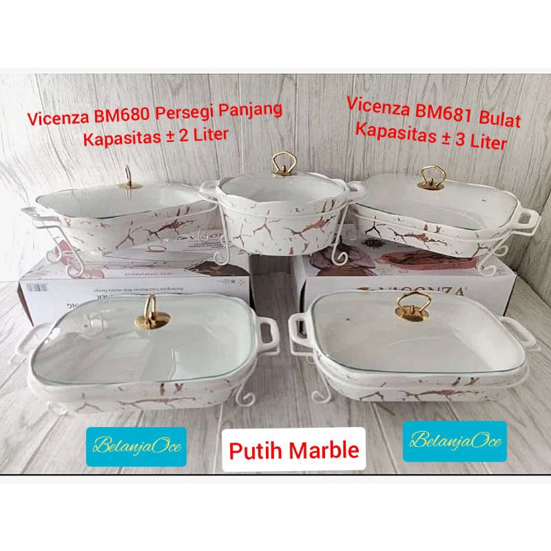 [Packing Kayu] Prasmanan Pesta Vicenza Keramik Marble Set 5 Buah (ORIGINAL)