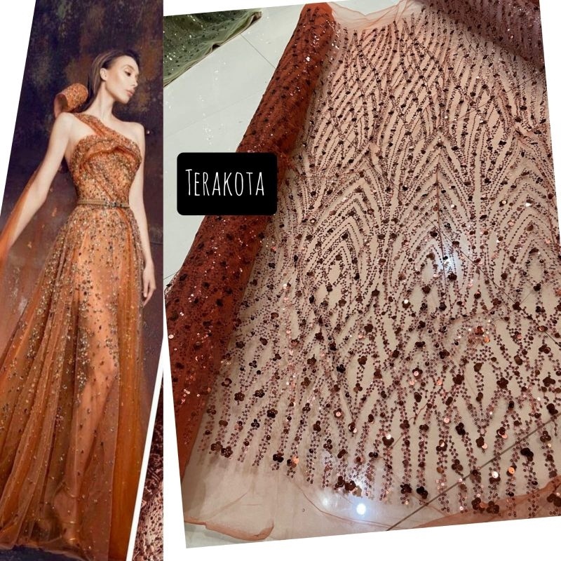 PROMO SPESIAL Tile payet seqwin  tile payet  tile payet  kain tile kain gaun pengantin kebaya wisuda