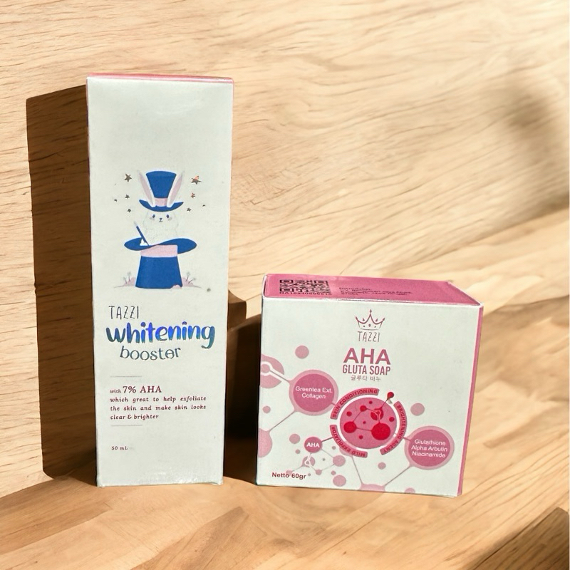 TAZZI ~ AHA BOOSTER TAZZI 50ml dan SABUN AHA TAZZI