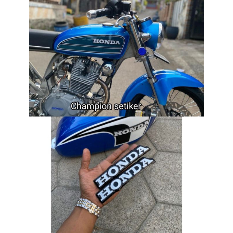 Setiker Honda cb 125 biru tua lengkap emblem tengki cb 125