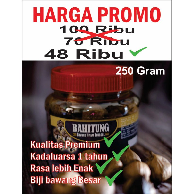 

BAWANG HITAM TUNGGAL PREMIUM 250 gr BLACKGARLIC