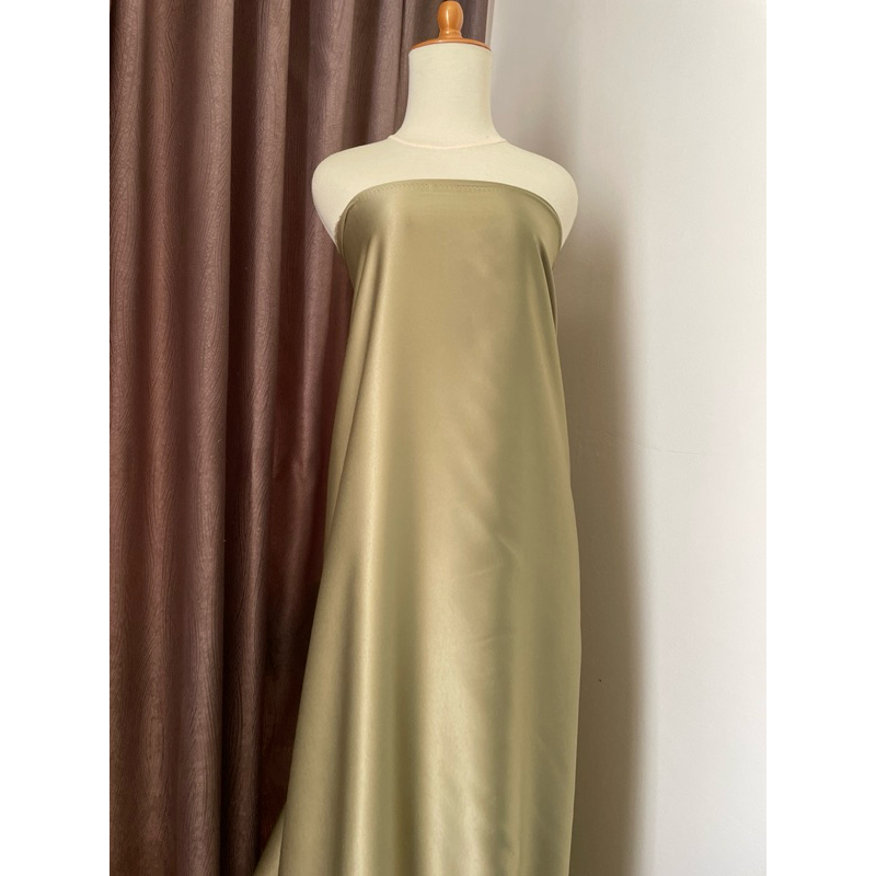 Kain Satin Velvet Premium Warna Hijau Olive Bahan Seragaman Bahan Furing Bisa untuk Background Backd