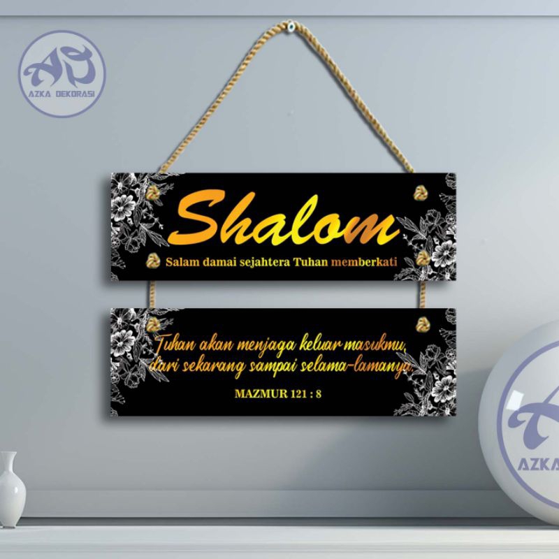Hiasan Gantungan pintu ucapan shalom katolik / kristen /  papan  hiasan dinding