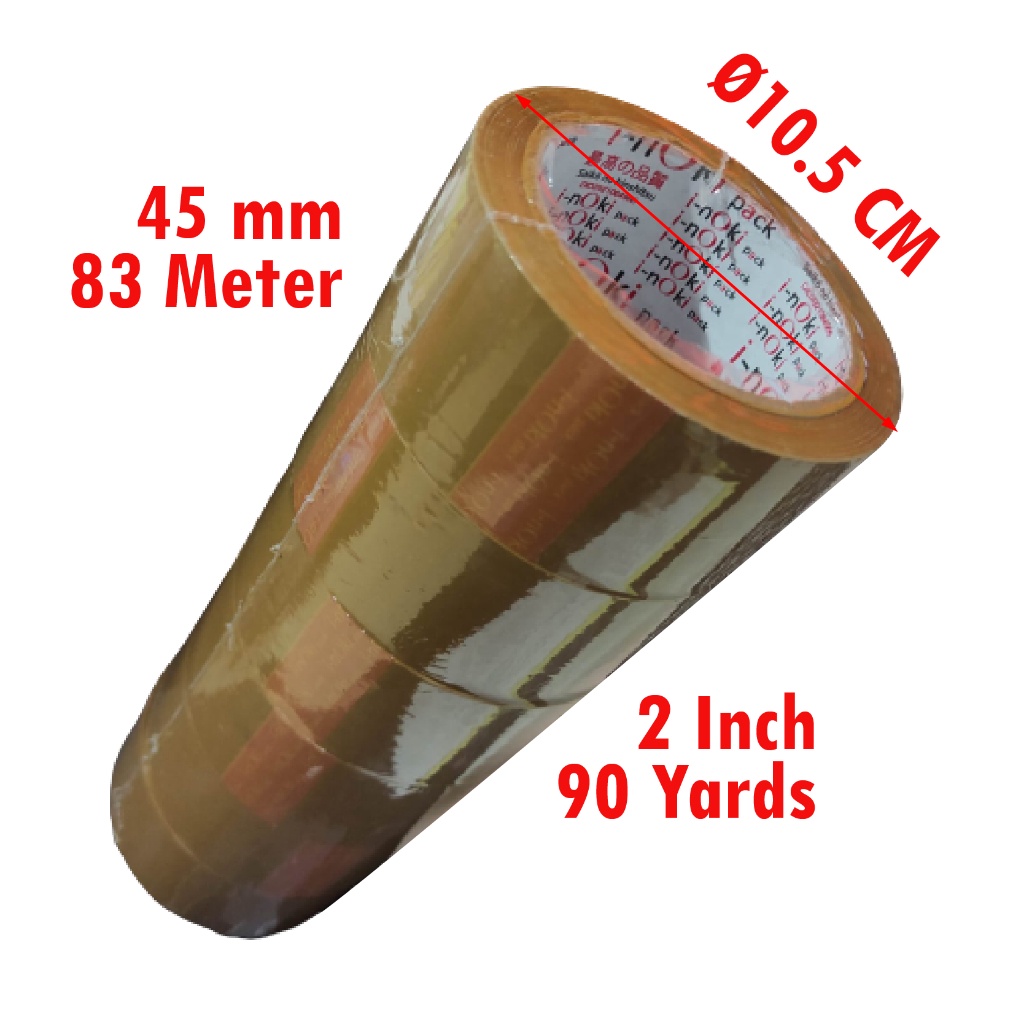 

PROMO BESAR 6 Roll Lakban OPP INOKI Cokelat Coklat 2 Inch 45 mm x 9 Yards InOki Pack Tan Brown Adhesive Tape Setara Daimaru Versi Ekonomis SLOP