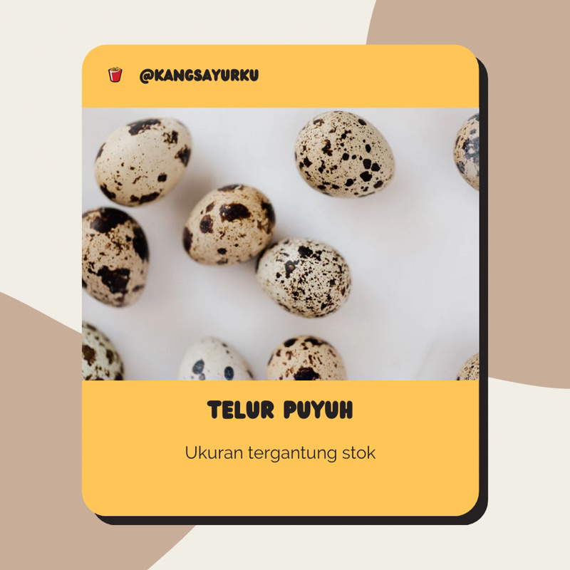 

TELUR PUYUH / TELUR MENTAH