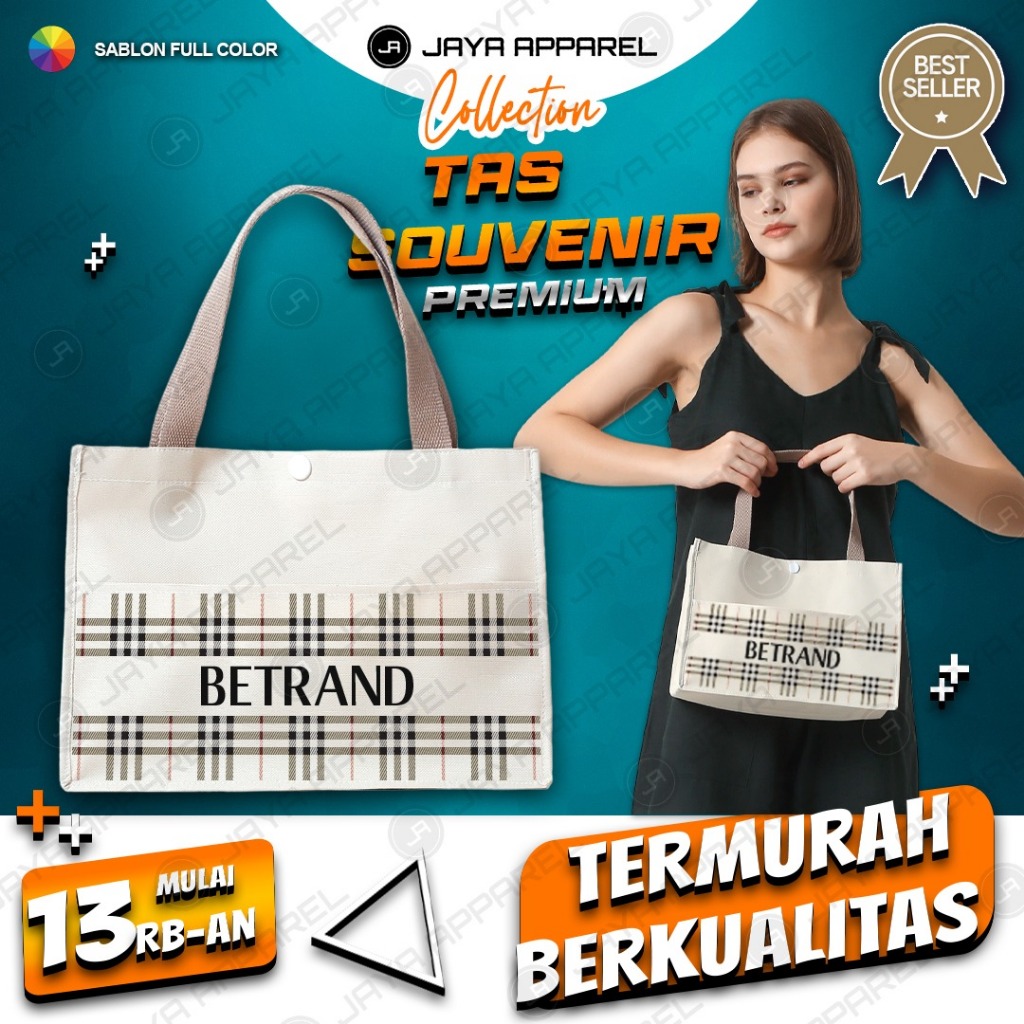 [Custom] Tas Sovenir Sablon-Tas Hampers pernikahan-Totebag Sovenir Sablon Custom Nama-Tas Wanita