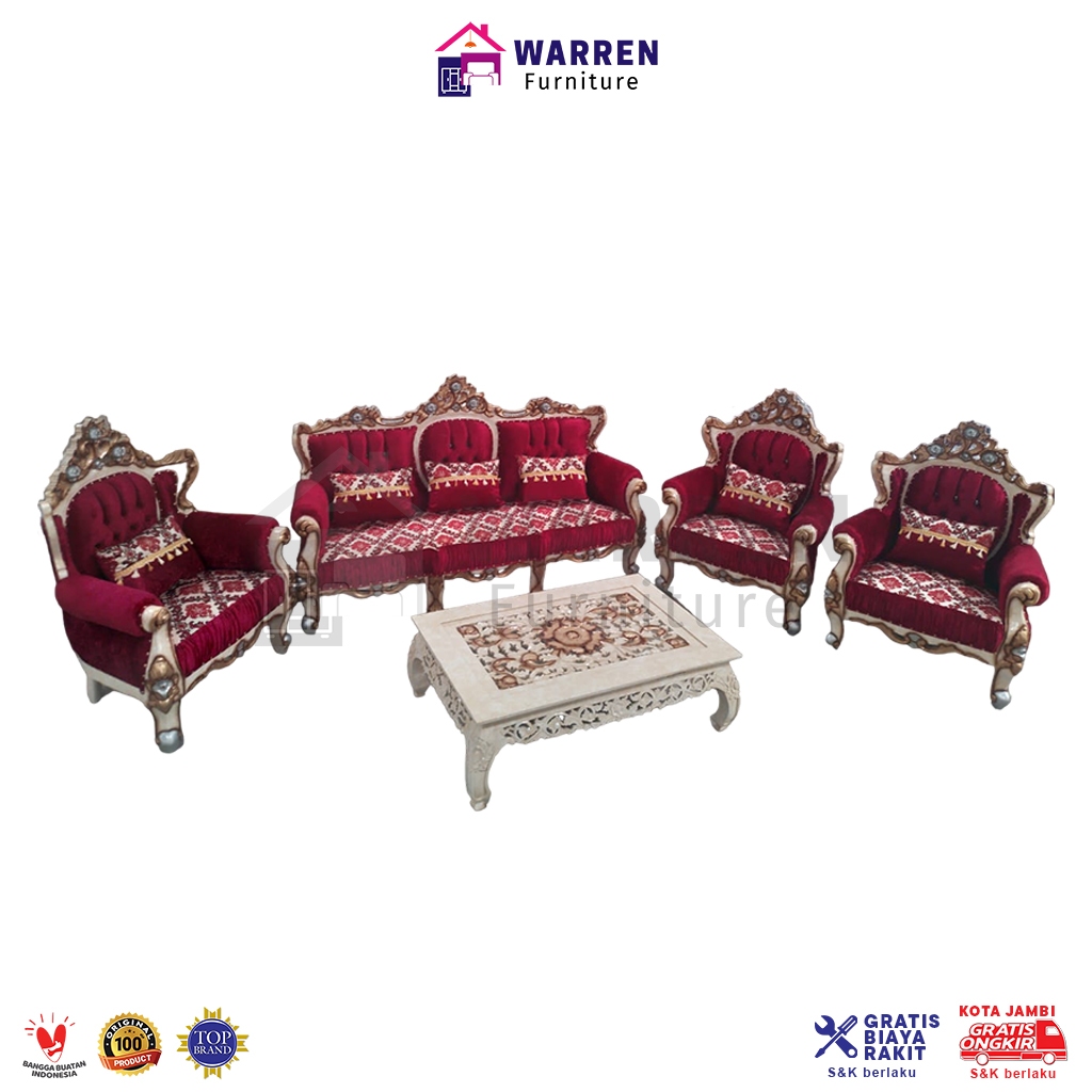 Kursi Tamu Kayu Jati Jepara / Kursi Tamu Kayu Jati Jepara Ukir / Sofa Kayu Jati Jepara - Romawi Bung