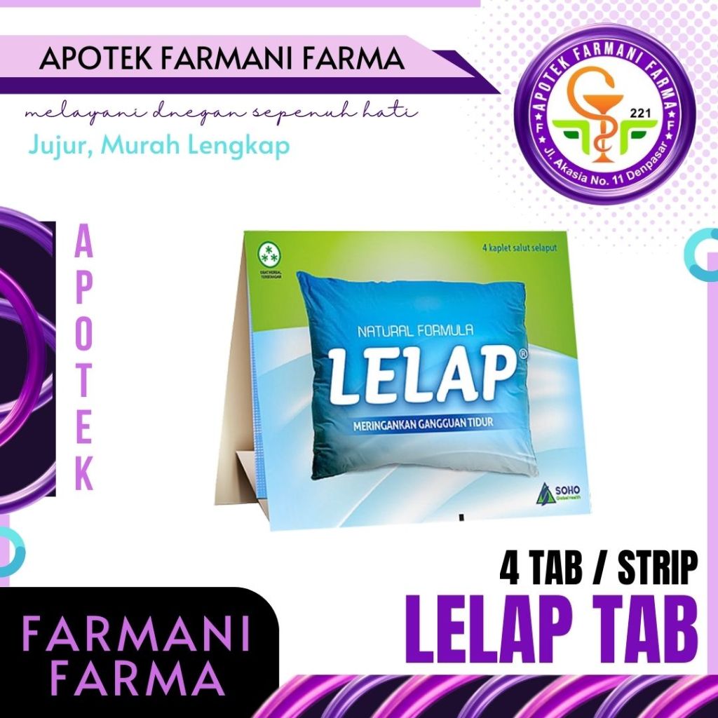 Lelap Kaplet isi 4 / Herbal / Obat Tidur Nyenyak / Sulit Tidur