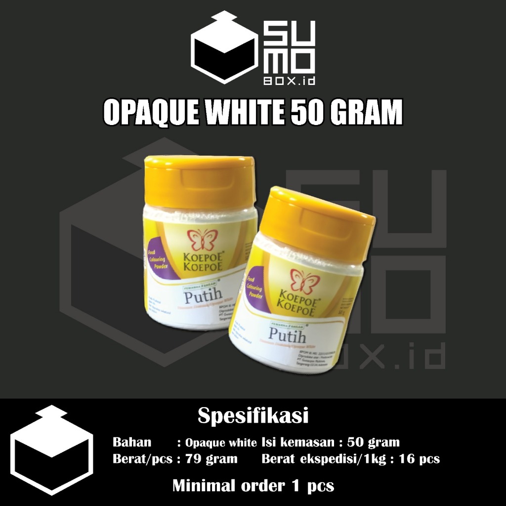 

Pewarna Bubuk Putih Opaque White 50gram Koepoe Koepoe / Pewarna Makanan