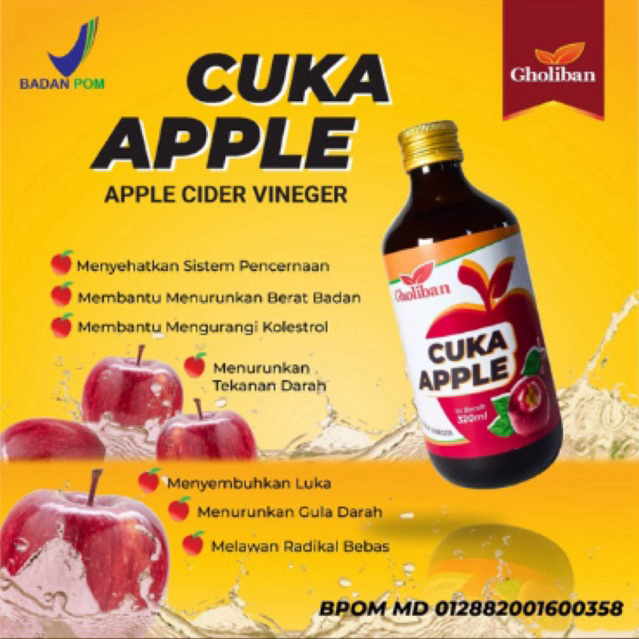 

Cuka Apel Gholiban 320 ml 100% Natural Apple Cider Vinegar