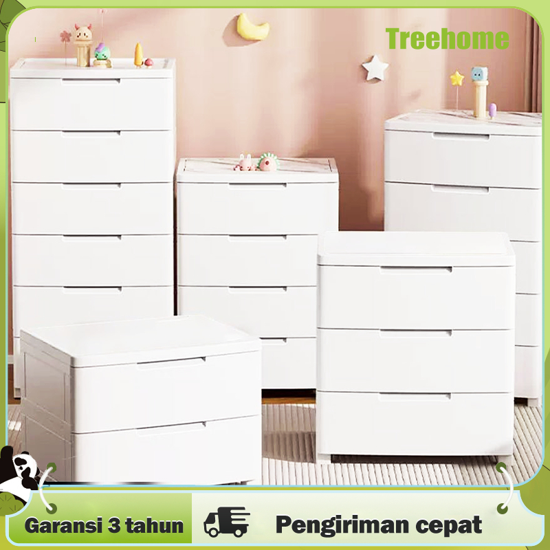 Treehome Lemari Pakaian Plastik Lemari Plastik Tebal Putih