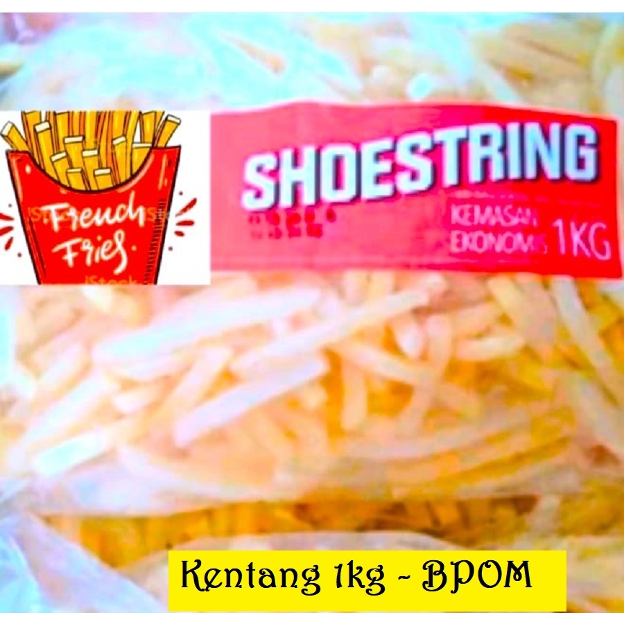 

KK French Fries Beku 1kg Barts Kentang Goreng Beku Shoestring 1Kg KK