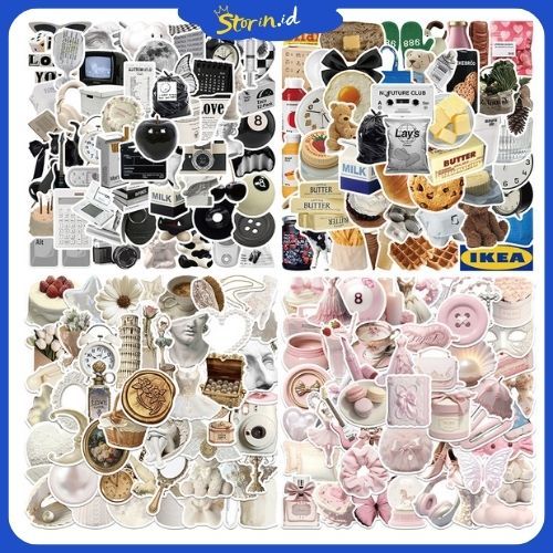 

STORIN - Stiker waterproof lucu ikea hitam putih aesthethic coquette untuk helm laptop tumbler Sticker