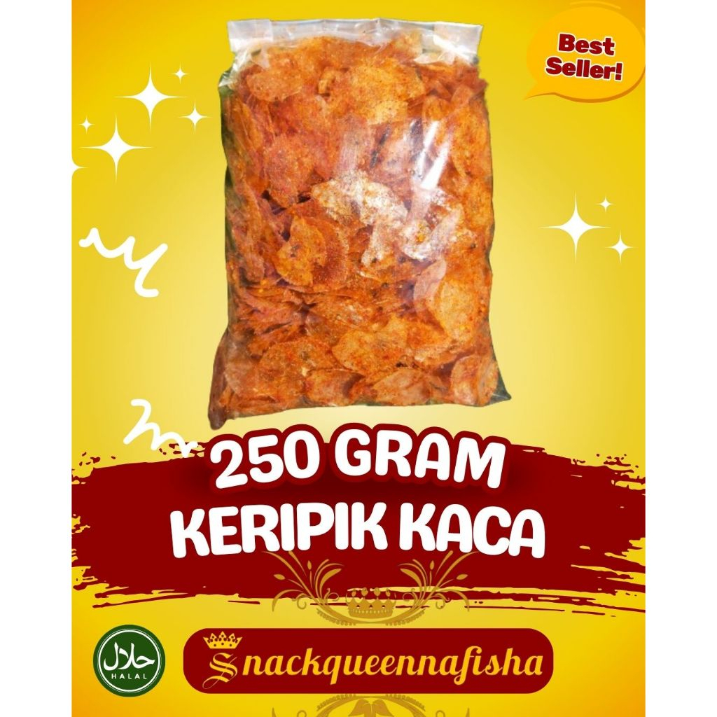 

keripik kaca pedas daun jeruk kemasan 250gram