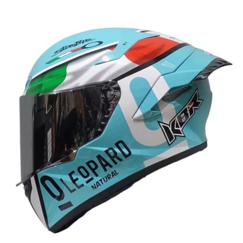 HELM KBR TTC FULL FACE PAKET GANTENG LEOPARD ORIGINAL