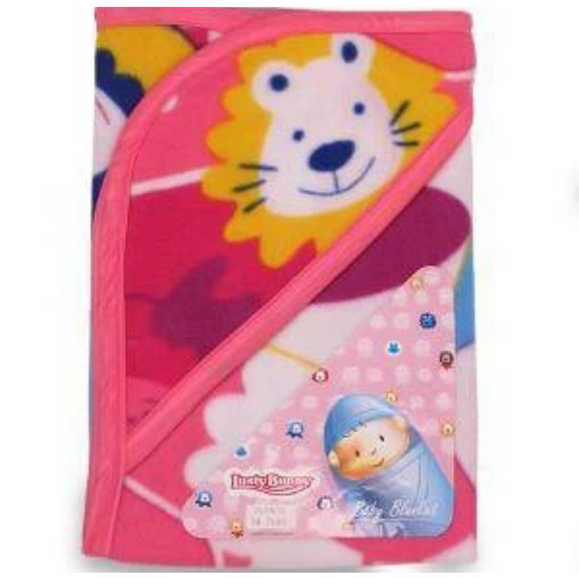 Selimut bayi bulu Print Topi Lusty bunny