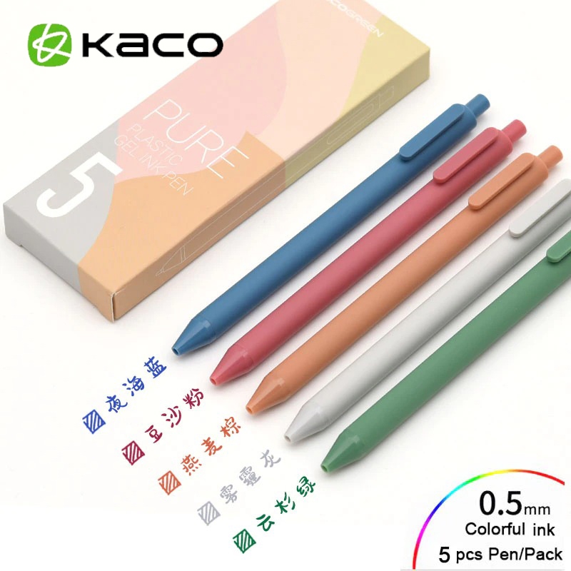

Kaco PURE Morandi I Gel Pen Pena Pulpen 0.5mm 5 PCS (Colorful Ink) - Mix Color