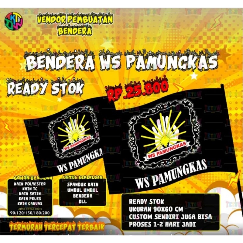 BENDERA WS PAMUNGKAS READY STOK DAN CUSTOM DESAIN