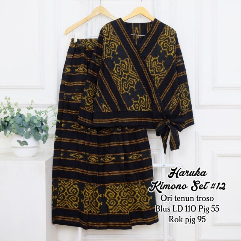 Set Kimono Tenun Troso Ori