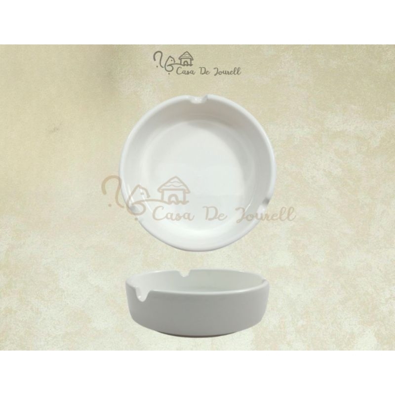 [Ly1-2] Asbak Bulat 3.5", 4”Polos/Asbak putih/keramik