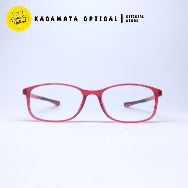 KACAMATA OPTICAL - Frame KMO8211 Kotak Pink  Besi Plastik