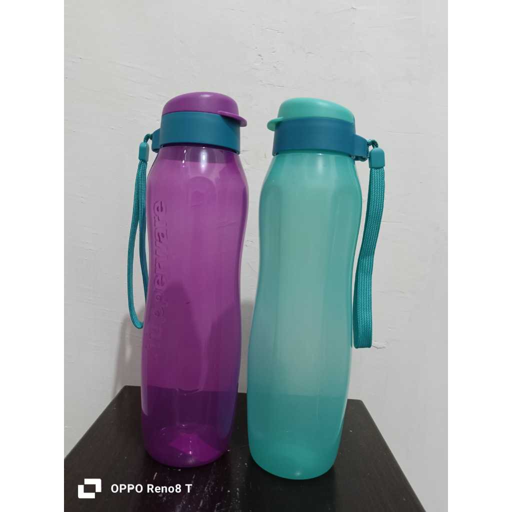 Tupperware eco botol kapasitas 1 liter tutup flip botol minum