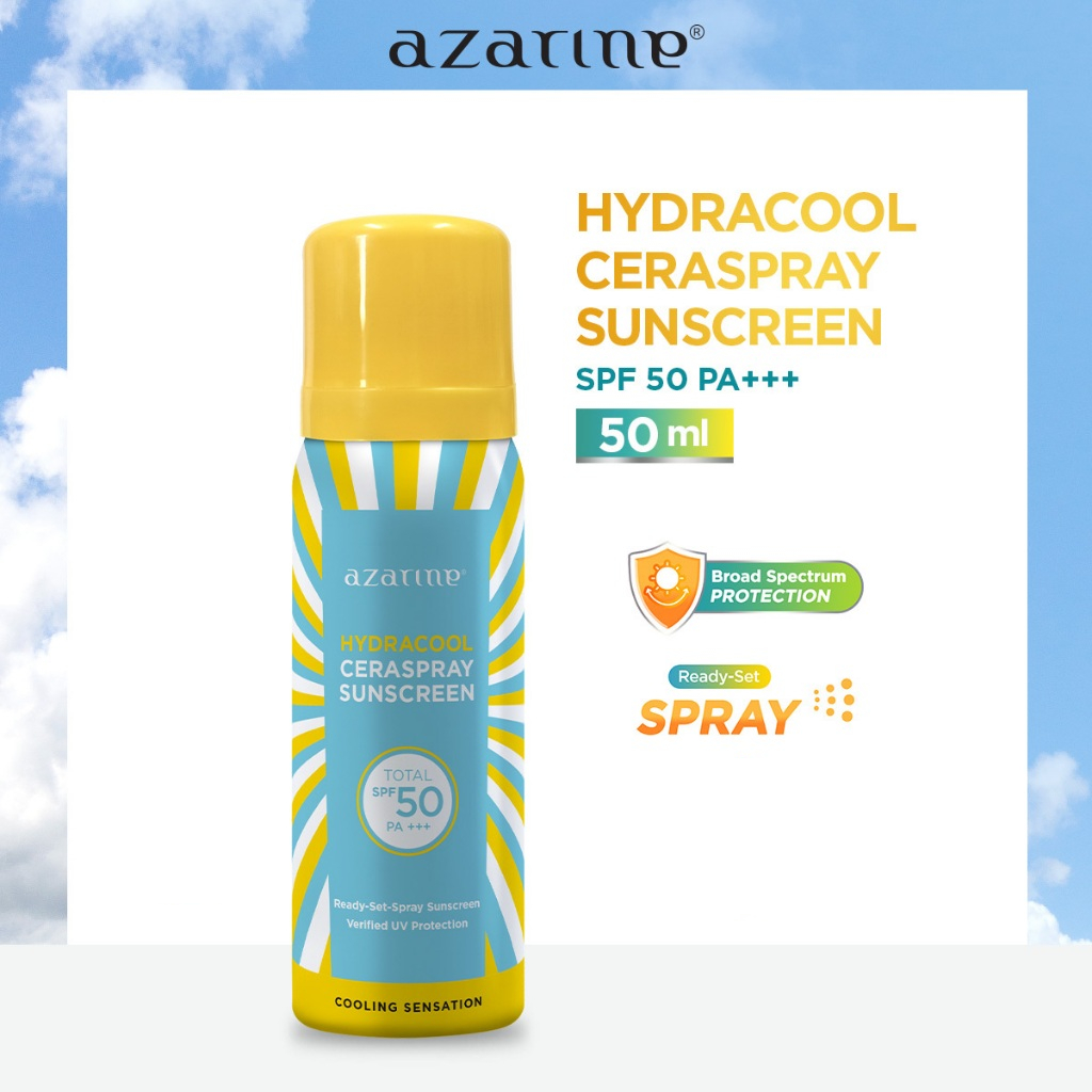 ❤️CitraCosmetic❤️ Azarine Hydracool Ceraspray Sunscreen Spf 50 PA+++ 50 Ml