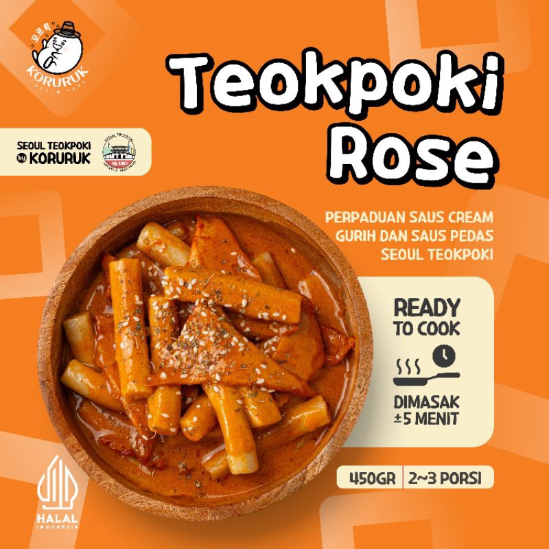 

[Seoul Teokpoki by Koruruk] Teokpoki Rose Cream 450gr - Teokpoki/Tteokbokki/Tteokpoki/Teokboki/Tteokpoki/Tokpoki Siap Masak HALAL