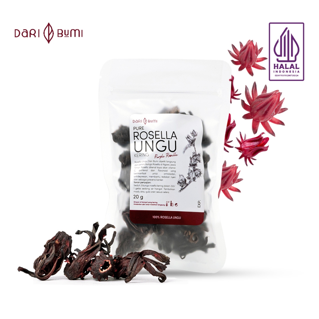 

Dari Bumi Bunga Rosella Ungu 20 Gram Teh Herbal Alami