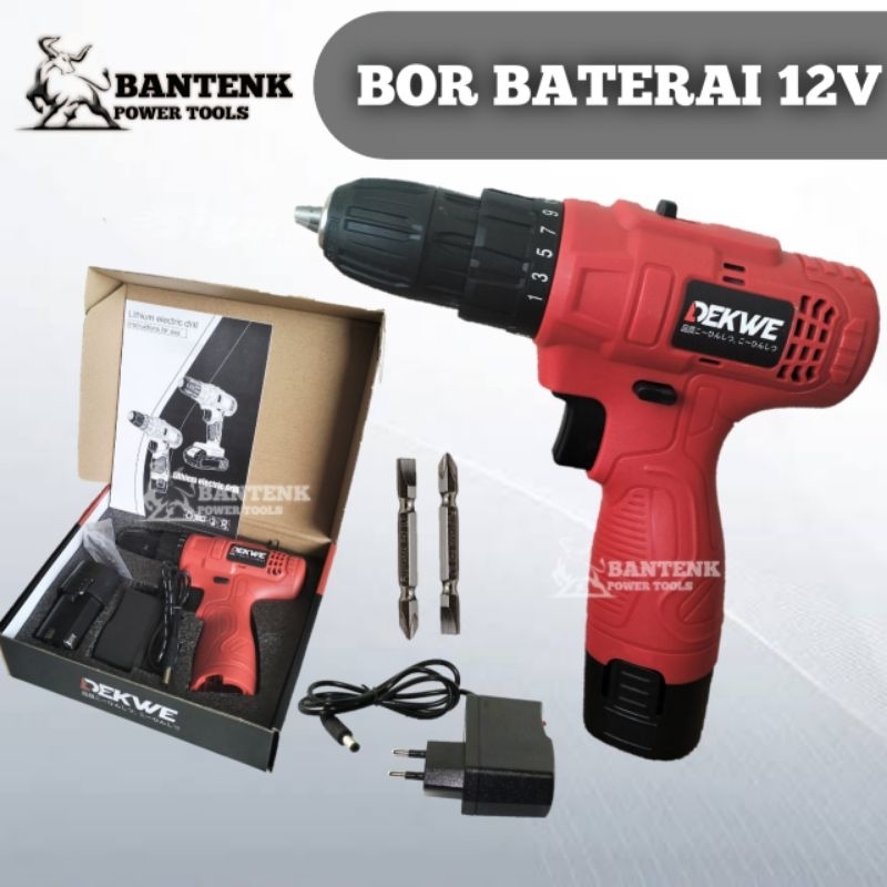MESIN BOR BATERAI 12V DK1012-1 BOR CORDLESS BESI KAYU BAJA RINGAN SKRUP BOR DRIVER CORDLESS 12V. BOR