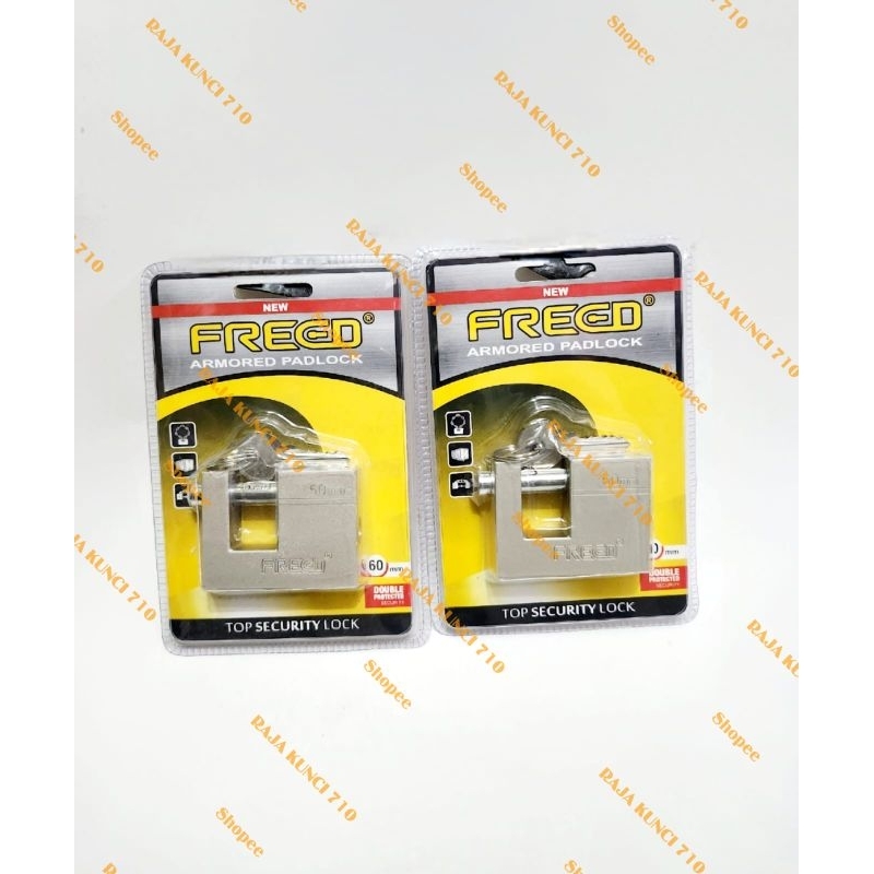 Gembok Gudang Anti Maling 60 MM FREED / Gembok Pintu Pagar Kotak 60mm