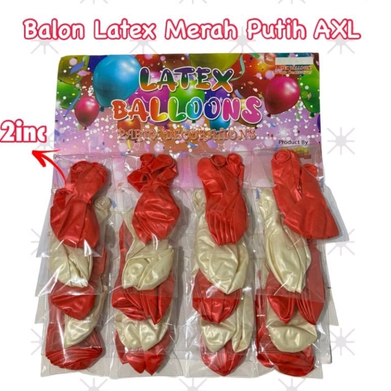 Axl Balon Merah Putih/Balon Warna/Balon Hiasan/Balon Murah Bagus